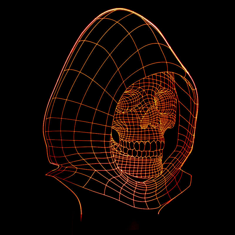 Halloween Skull 3D Lamp – Color Changing LED Magic