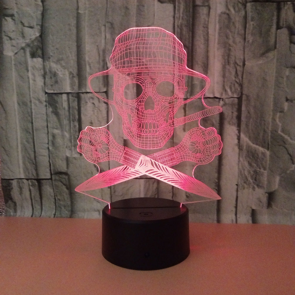 Halloween Skull 3D Lamp – Color Changing LED Magic