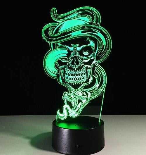 Halloween Skull 3D Lamp – Color Changing LED Magic