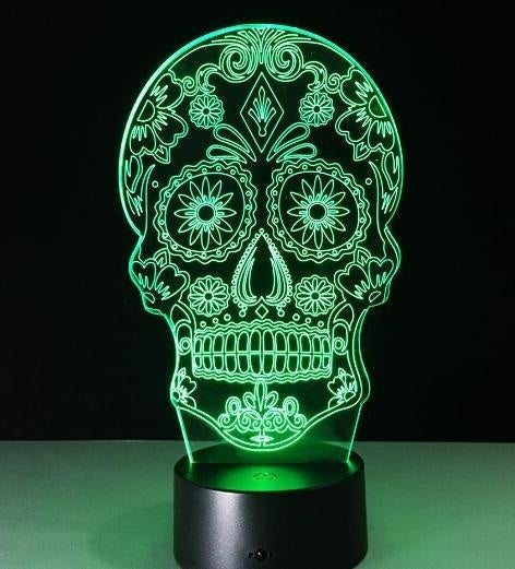 Halloween Skull 3D Lamp – Color Changing LED Magic